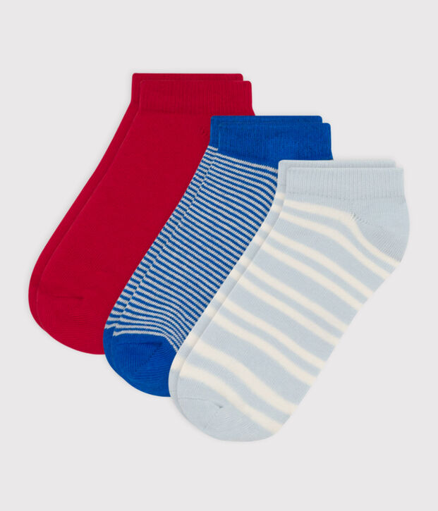 Children's Cotton Jersey Striped Socks - Pack of 3 multicolor