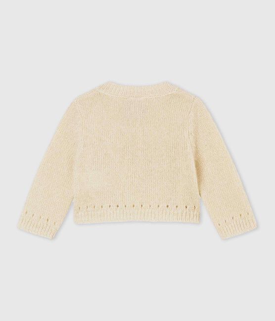 Baby girl's shiny bolero MARSHMALLOW white/DORE yellow