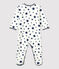 Baby Girls' Blue Starry Velour Sleepsuit MARSHMALLOW white/MEDIEVAL blue