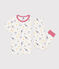 Children's printed cotton pyjamas with short sleeves and long legs MARSHMALLOW white/MULTICO white