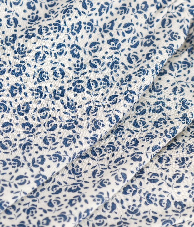 Babies' Printed Cotton Gauze Trousers Ecru/blue