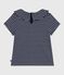 Children's stripy short-sleeved T-shirt SMOKING blue/MARSHMALLOW white