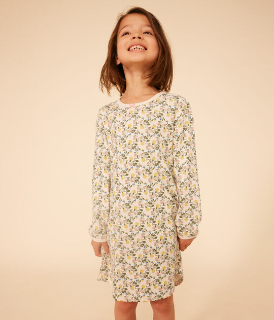Children's Floral Cotton Nightdress AVALANCHE white/MULTICO