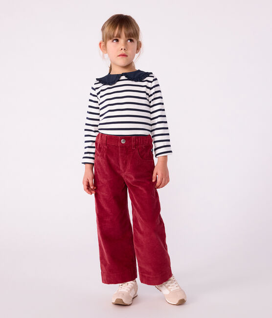 Children's cotton Breton top MARSHMALLOW white/SMOKING blue