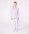 Children's heart-print velour pyjamas SQUAW white/MARSHMALLOW