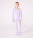 Children's heart-print velour pyjamas