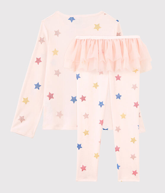 Girls' Dancer Disguise Ribbed Pyjamas FLEUR pink/MULTICO white