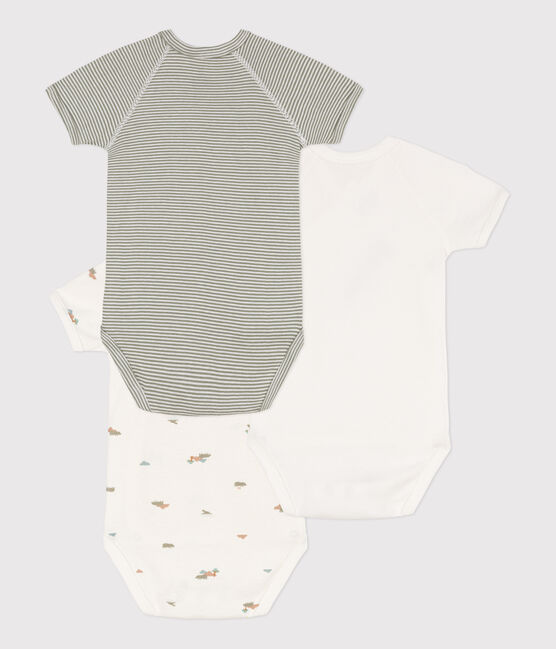 Wrapover Short-Sleeved Printed Cotton Bodysuits - Pack of 3 variante 1