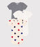 Short-Sleeved Cotton Heart Bodysuits - Pack of 3 variante 1
