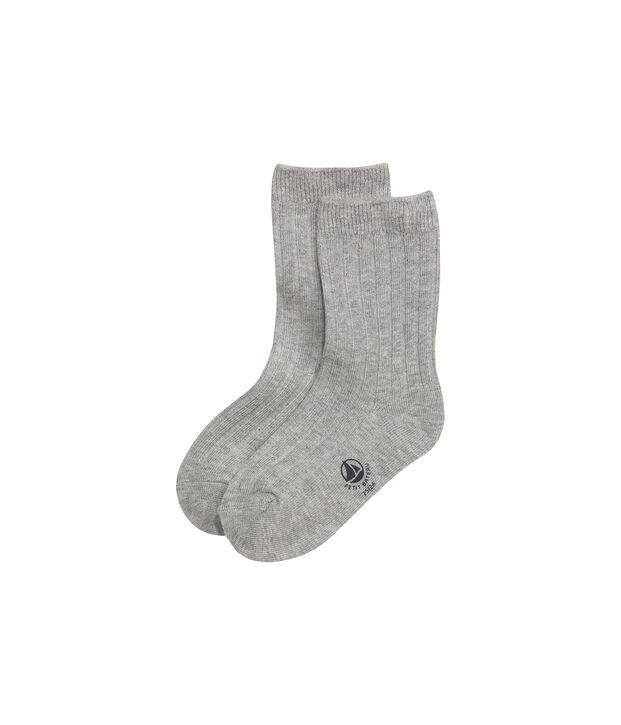 Boys' plain socks grey