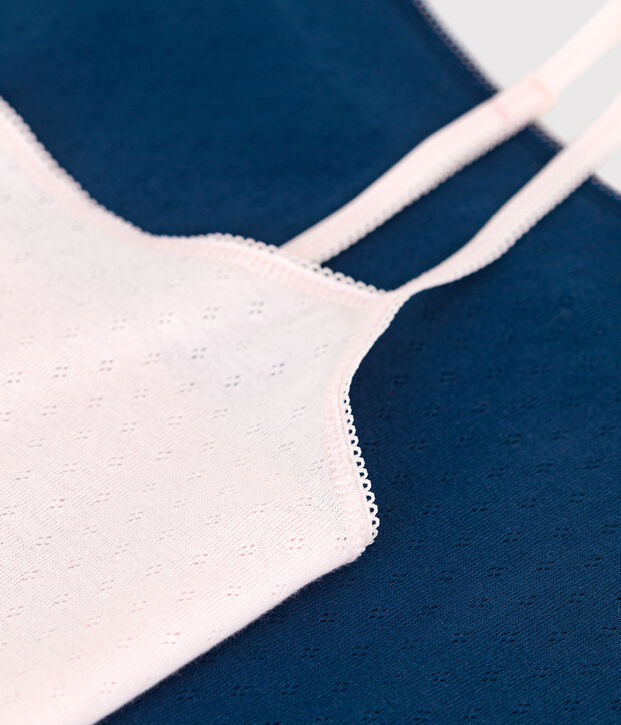 Women's cotton tank tops with fine straps - 2-Pack multicolor