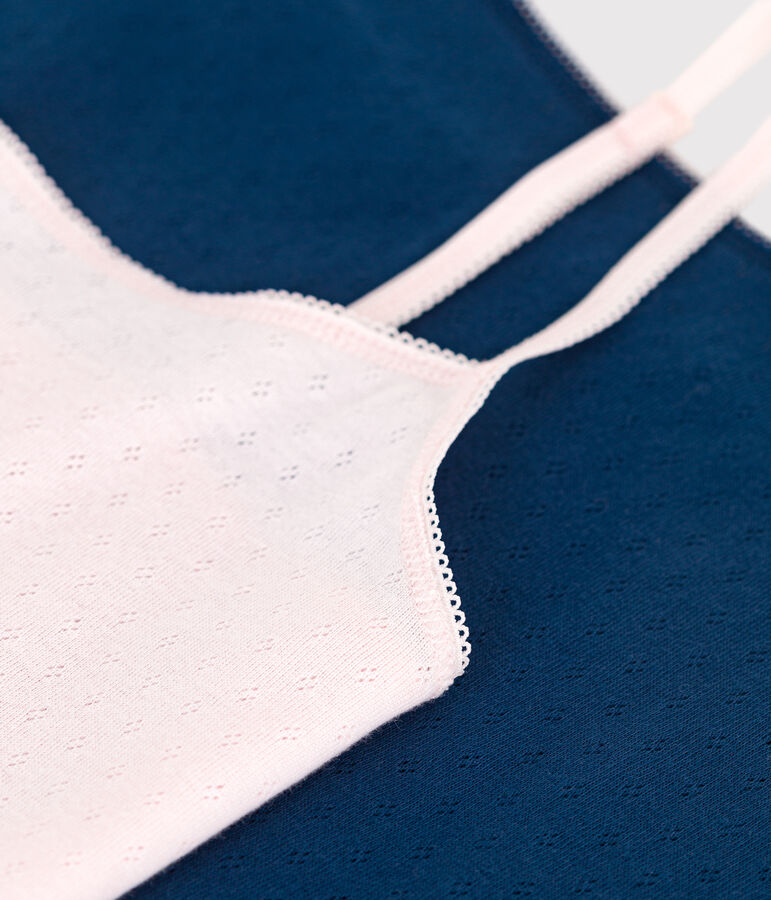 Women's cotton tank tops with fine straps - 2-Pack multicolor