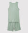 Boys' Plain Jade Cotton Lyocell Short Pyjamas HERBIER green