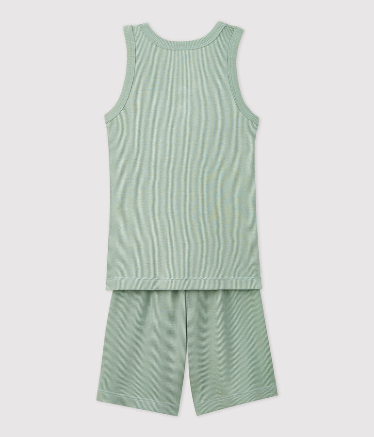 Boys' Plain Jade Cotton Lyocell Short Pyjamas green