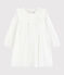 Baby girl's long-sleeved dress MARSHMALLOW white/ARGENT grey