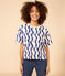 Women's Boxy Patterned Cotton T-Shirt AVALANCHE white/MULTICO