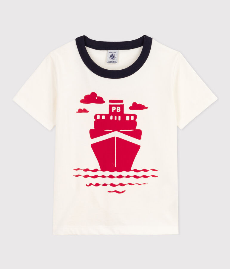 Boys' Short-Sleeved Cotton T-Shirt white