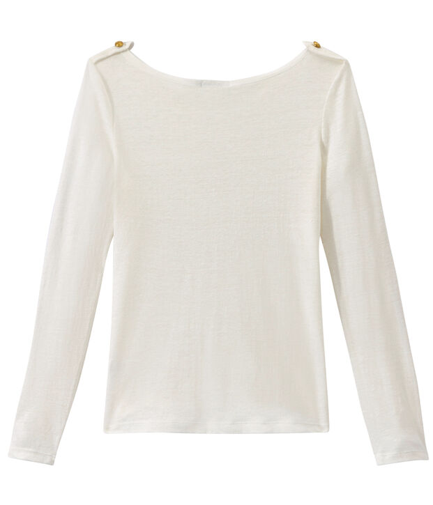 Women's linen tee white