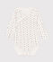 Babies' Long-Sleeved Cotton Wrapover Bodysuit. MARSHMALLOW white/MULTICO white