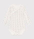 Babies' Long-Sleeved Cotton Wrapover Bodysuit.