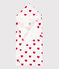 Babies' heart patterned terry bath cape MARSHMALLOW white/TERKUIT red