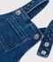 Babies' long-leg elastane denim dungarees DENIM MOYEN blue
