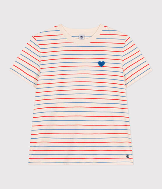 Women's Straight striped cotton T-Shirt AVALANCHE white/MULTICO