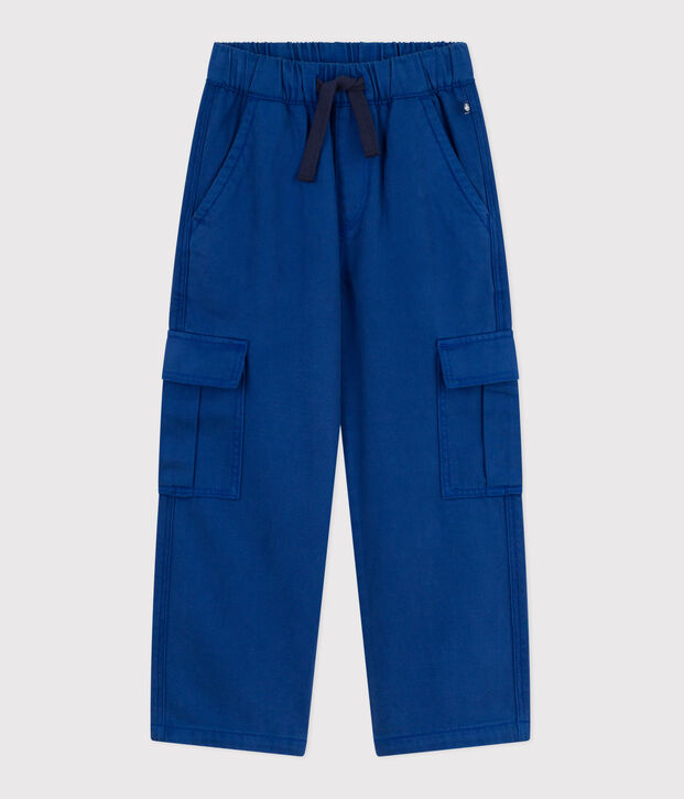 Children's plain Lyocell cargo pants blue
