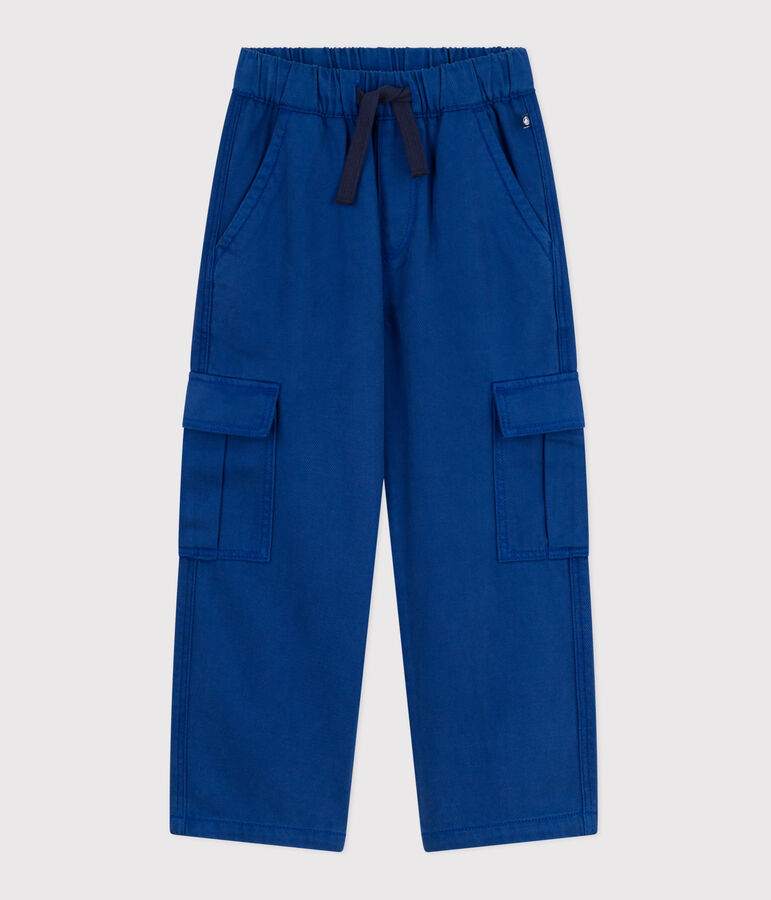 Children's plain Lyocell cargo pants blue