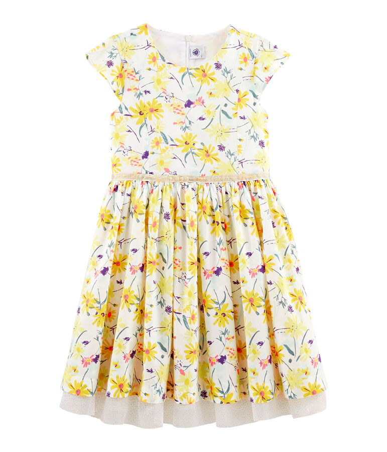 Girls' Short-Sleeved Dress white/multicolor