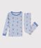 Children's snug-fitting printed cotton pyjamas blue/white/multicolor