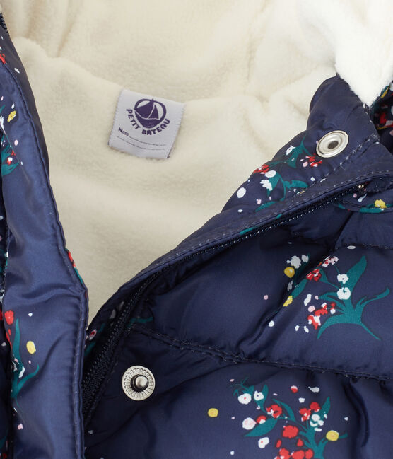 Baby girl's print padded jacket SMOKING blue/MULTICO white