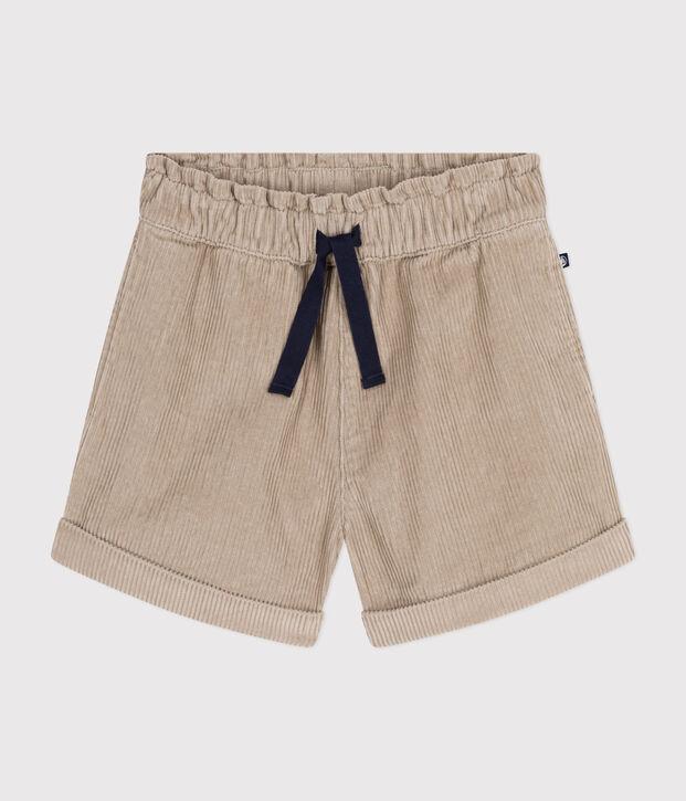 Little girls' corduroy shorts beige