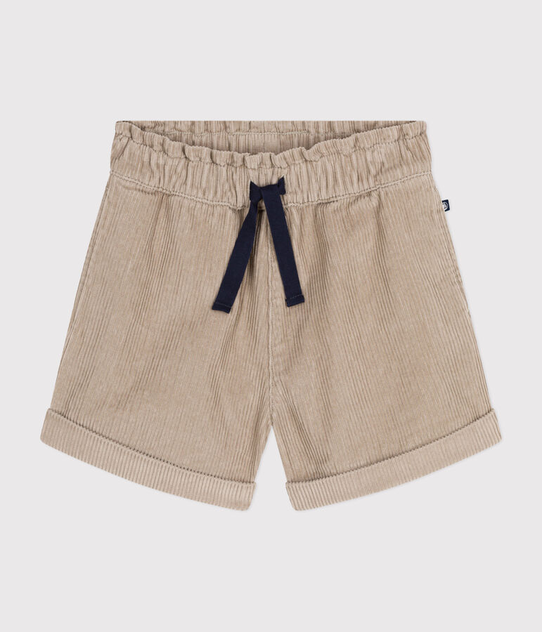 Little girls' corduroy shorts beige
