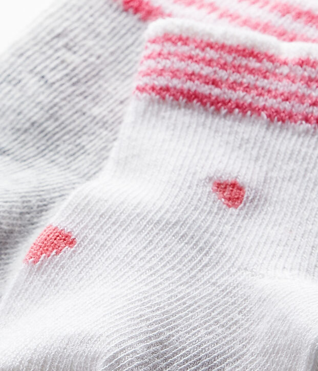 Set of 2 pairs of unisex baby's socks white