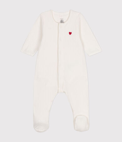 Unisex Velour sleepsuit with integrated solid- bodysuit