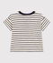 Babies' Short-Sleeved Slub Jersey T-Shirt AVALANCHE white/SMOKING blue