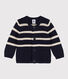 Babies' Stripy Knitted Cotton Cardigan