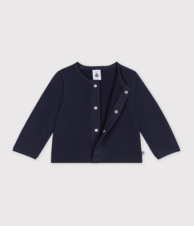 Babies' plain cotton cardigan with a heart badge SOIR