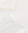 Girls' dress in rib-knit and tulle MARSHMALLOW white