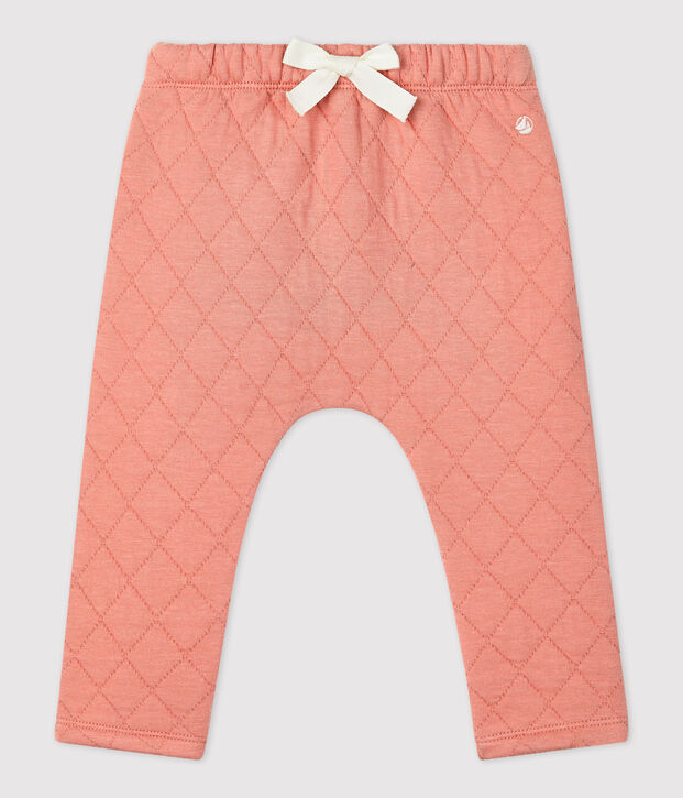 Babies' Quilted Tube Knit Trousers pink