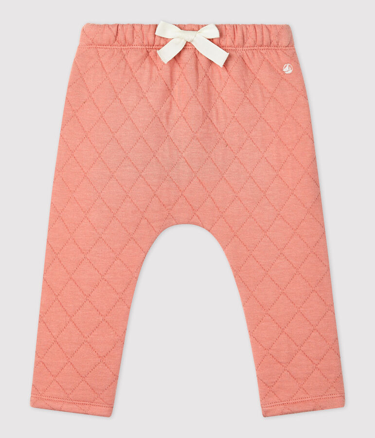 Babies' Quilted Tube Knit Trousers pink