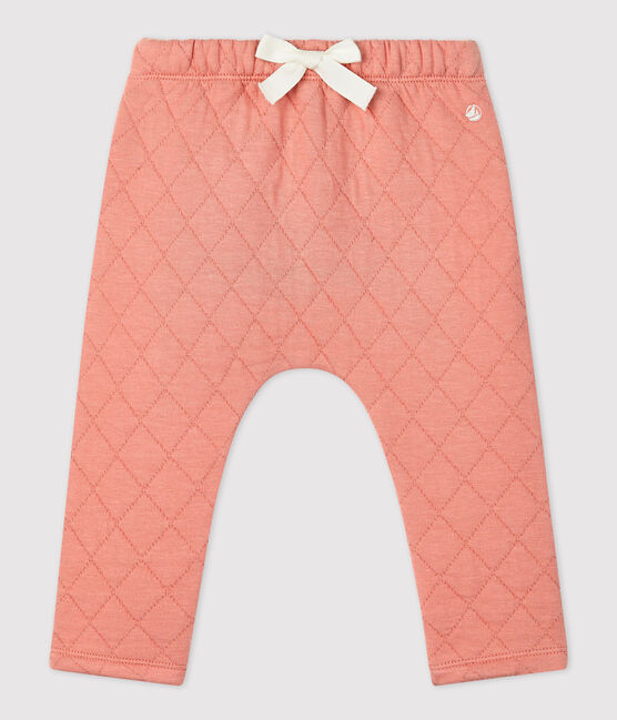 Babies' Quilted Tube Knit Trousers PAPAYE pink