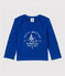 Baby Boys' Long-Sleeved Cotton T-Shirt SURF blue