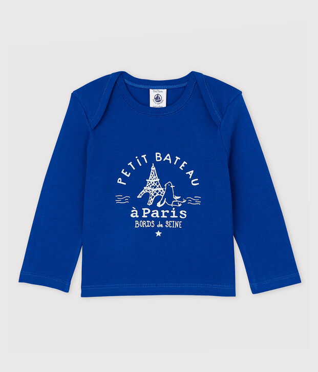 Baby Boys' Long-Sleeved Cotton T-Shirt blue