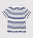 Women's Stripy Linen and Cotton Blend T-Shirt
