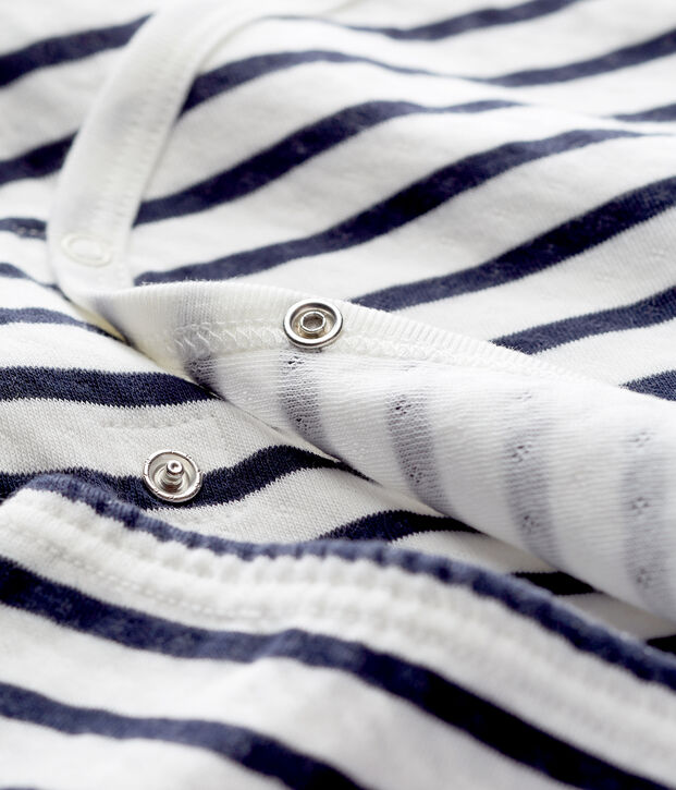Unisex Babies' Tube-Knit Pyjamas white/blue