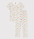 Girls' Floral Short-Sleeved Cotton Pyjamas