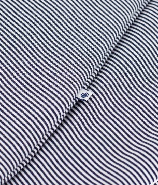 Babies' 2 TOG stripy print cotton sleeping bag blue/white