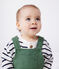 Babies' long dungarees in plain cotton PALMERAIE green